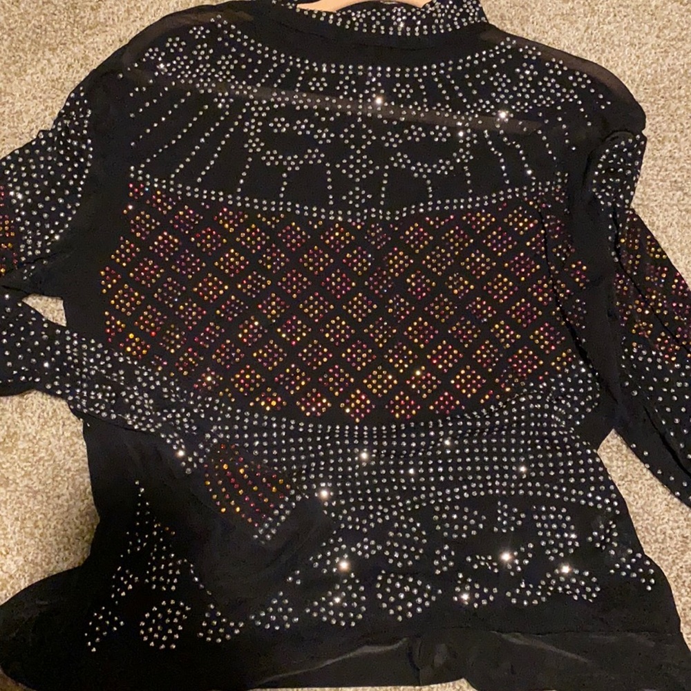 Sparkly sheer black shirt (bodysuit style)